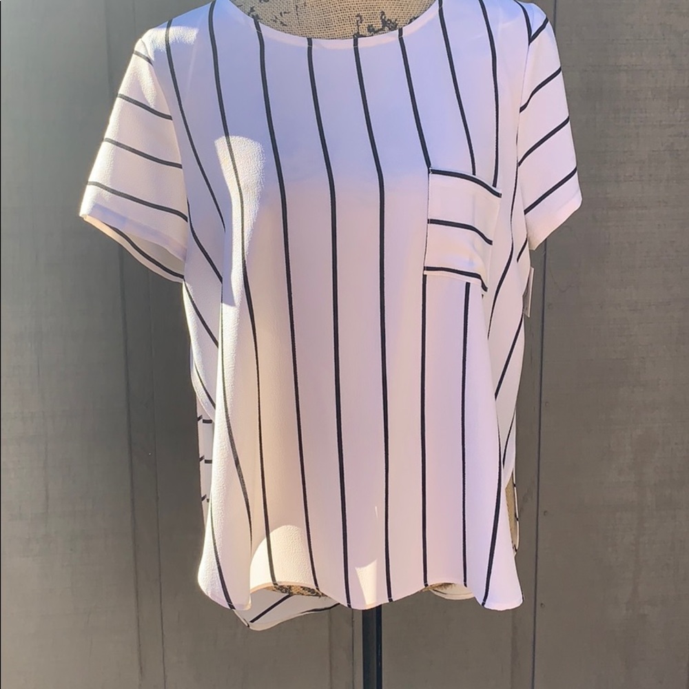 BP stripped high low blouse